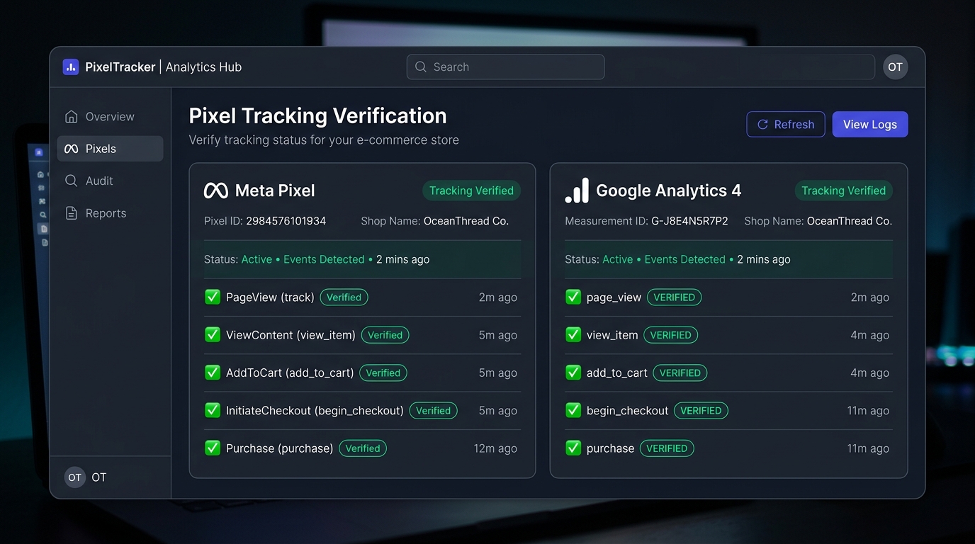 Pixel Tracking Verification Panel